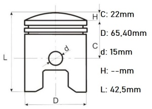 Piston ATV / Cross 4T Ø65.4mm - Img 2