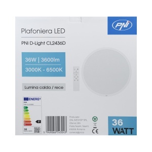 Plafoniera LED PNI D-Light CL2436D 36W, dimabila, cu telecomanda, rotunda 41 cm, 3000K-6500K, alimentare 230V, 3600 lm, alb - Img 12