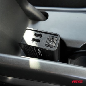 Priza bricheta 3xUSB-A USB-C QC 3.0 PD 3.0. 148W Amio - Img 5