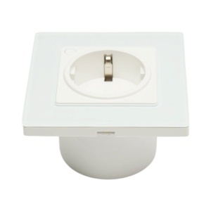 Priza inteligenta smart Wi-Fi alba incastrata 100-240V, 10A, 2200W, rama sticla 86x86x33mm, aplicatie Tuya Smart Life, compatibila Alexa si Google Home - Img 3