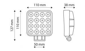 Proiector 16 LED, 10-30V, 48W cu magnet si maner - Img 2
