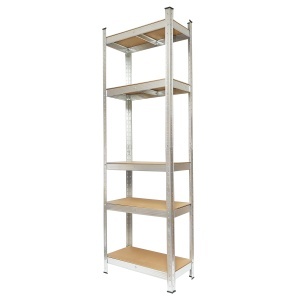 Raft metalic cu 5 polite MDF, 180x90x40cm, 175kg/polita, montaj fara suruburi Breckner Germany - Img 2