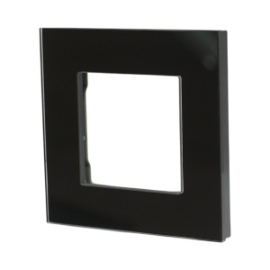 Rama simpla sticla neagra priza si intrerupator 86x86x10mm - Img 4