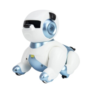 Robot inteligent interactiv Robo Dog, control vocal, butoane tactile, alb-albastru, acumulator inclus 3.7V 350mAh - Img 2
