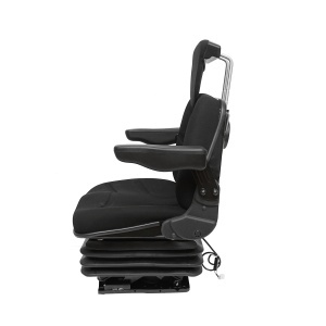 Scaun pentru tractor, negru, reglabil cu cotiera, tetiera si suspensie aer 12-24V - Img 3