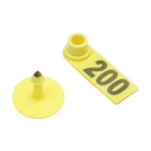 Set 100 crotalii numerotate 101 -200 galbene pentru capre, oi Breckner Germany