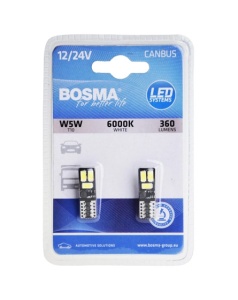 Set 2 becuri LED auto CANBUS, T10 12/24V BOSMA