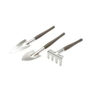 Set 3 unelte gradinarit cu lopatica, cultivator, grebla si maner metalic Breckner Germany