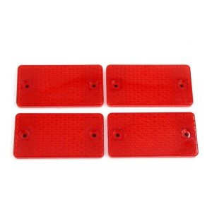 Set 4 catadioptri dreptunghiulari rosii adezivi