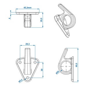 Set 5 carlige pentru franghie cu ochi 48x45 mm - Img 4