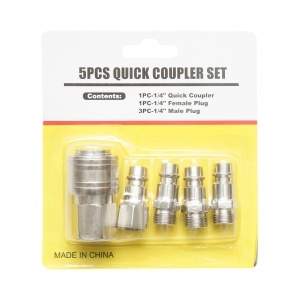 Set 5 cuple rapide 1/4 pentru furtunuri aer comprimat si scule pneumatice - Img 4
