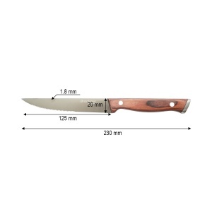 Set 6 cutite steak 12.5cm, lama zimtata otel 3Cr13, maner lemn Pakka Breckner Germany - Img 4
