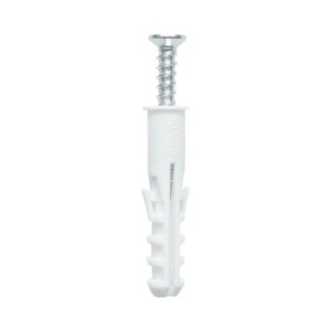 Set diblu universal din plastic alb 10x50mm cu surub 6x45mm 50 buc/set - Img 2