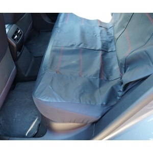 Set huse scaune auto universale negru-rosu, material piele ecologica si textil 8 piese - Img 8