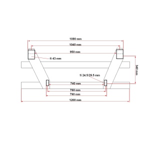 Set lame furci pentru paleti 120x40x1200mm complete cu cadru 2.5T - Img 7