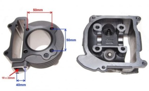 Set motor + chiulasa scuter 4T 80cc GY6 - Img 2