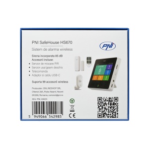 Sistem de alarma wireless PNI SafeHouse HS670 WiFi GSM 4G, ecran color tactil, 99 zone wireless, suporta 5 numere de telefon, apel si SMS de alarma, compatibil cu aplicatia Tuya Smart - Img 15