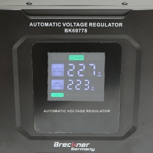 Stabilizator automat de tensiune 3000VA, 1800W, 140-250VAC cu releu monofazat, bypass, conexiune borne, afisaj LCD Breckner Germany - Img 5