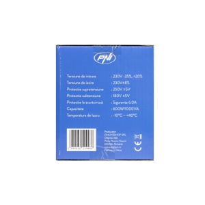 Stabilizator de tensiune cu releu PNI AVR M1000VA, 2.7A, 600W, 1000VA - Img 6