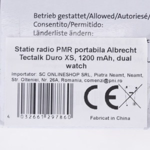 Statie radio PMR portabila Albrecht Tectalk Duro XS, 1200 mAh, dual watch - Img 7