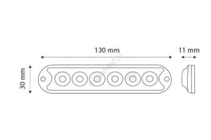 STROBOSCOP 6led-uri ,12-24V , Slim - Img 2