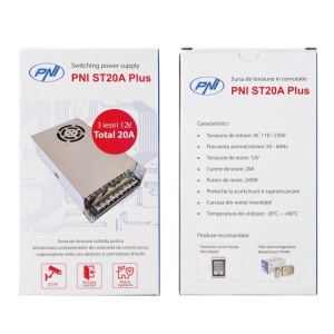 Sursa de tensiune in comutatie PNI ST20A Plus 230V la 12V 20A stabilizata pentru sisteme de supraveghere - Img 2