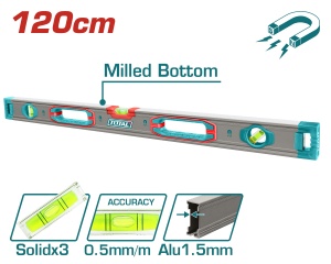TOTAL - NIVELA MAGNETICA CU BULA - 120CM - PRECIZIE 0,5MM (INDUSTRIAL)