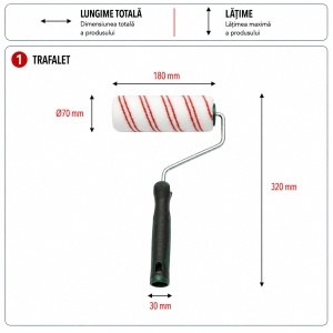 Trafalet poliester 18cm, diametru rola 70mm, fir 18mm, maner ergonomic soft-grip 2k Breckner Germany - Img 5