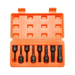 Trusa chei tubulare biti torx T30-T80, patrat 1/2 inch Cr-Mo 8 piese Breckner Germany - Img 2