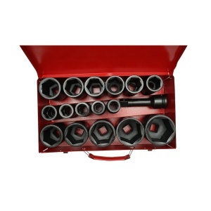 Trusa chei tubulare de impact lungi 17-55mm, prelungitor 125mm, patrat 3/4 inch Cr-Mo 17 piese Breckner Germany - Img 3