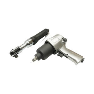 Trusa scule pneumatice cu pistol de impact Twin Hammer 1/2 inch, clichet 3/8 inch, 10 tubulare 9-27mm si accesorii 16 piese Breckner Germany - Img 7