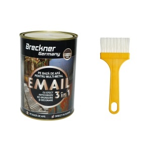 Vopsea email anticoroziva 3 in 1 maro ciocolatiu lucios pentru metal 2kg, direct pe rugina, pe baza de apa Breckner Germany