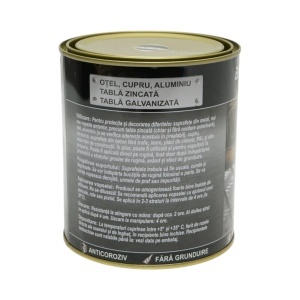 Vopsea email anticoroziva 3 in 1 negru pentru metal 750g, direct pe rugina, pe baza de apa Breckner Germany - Img 3