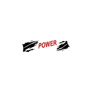 Abtibild "POWER" rosu cu negru