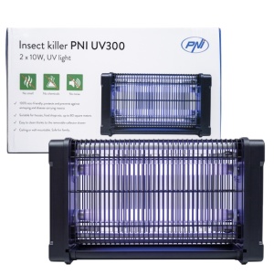 Aparat anti insecte PNI UV300 anti tantari, anti muste, insectocutor cu 2 tuburi ultraviolete, 20W, interior si exterior, montaj pe podea sau tavan - Img 7