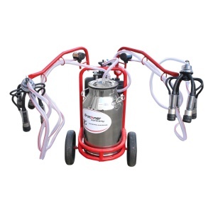 Aparat de muls vaci 2 posturi bidon 40L inox cu butelie, vacuum rezervor Breckner Germany - Img 7