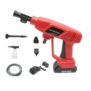 Aparat de spalat cu presiune portabil cu 2 acumulatori 20V, 2Ah Li-ion, 180W, 10 bar, debit 3 L/min, cap rotativ 6 functii, rezervor spuma 400ml - Img 2