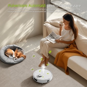 Aspirator robot inteligent cu functie mop 8500Pa, statie auto-golire, navigatie laser LDS, baterie 5200 mAh, perie anti-incurcare, control aplicatie WiFi Extravis - Img 3
