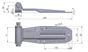 Balama inferioara cu suport 255 x 82 mm - Img 3