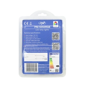 Banda LED PNI 5050RGB, 300 LED-uri, RGB, dimabil, jocuri de lumini, 5 metri, IP20, telecomanda, alimentator 230V inclus - Img 8
