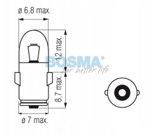 Bec 24V 2W BA7s BOSMA - Img 2