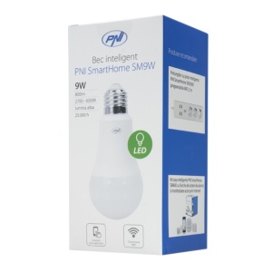 Bec inteligent PNI SmartHome SM9W LED 9w cu lumina reglabila, programabil WiFi compatibil cu Google Home, Alexa - Img 7