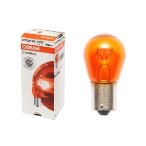 Bec (Osram) 21W / 12V BAU15s - galben - Img 1