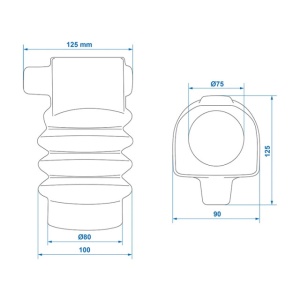 Burduf cupla fi 75/80 x 125 mm - Img 5