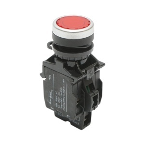Buton comanda iluminat LED 24V AC/DC rosu cu revenire 1NO+1NC, 10A/600V AC, 1A/250V DC LA42 Breckner Germany