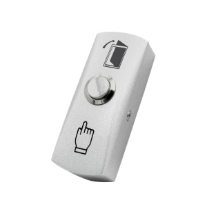 Buton de acces PNI PB411, contact iesire NO/COM, montaj aplicat, metal, ingust, cu revenire