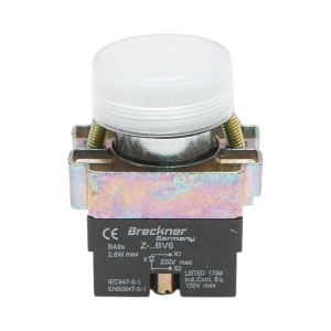 Buton indicator LED alb 220V LAY5 Breckner Germany