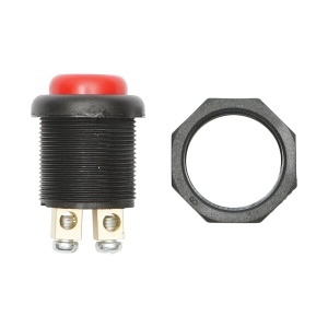 Buton pornire din plastic cu revenire, rosu 12-24V DC/10A, 125-250V AC/2A Breckner Germany - Img 2