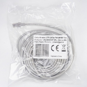 Cablu de retea UTP CAT6 PNI U6150, patch mufat 2xRJ45, 8 fire x 0.5 mm, 15m - Img 2