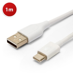 Cablu USB-A la USB-C pentru Incarcare si Transfer Date, 1 m, Alb